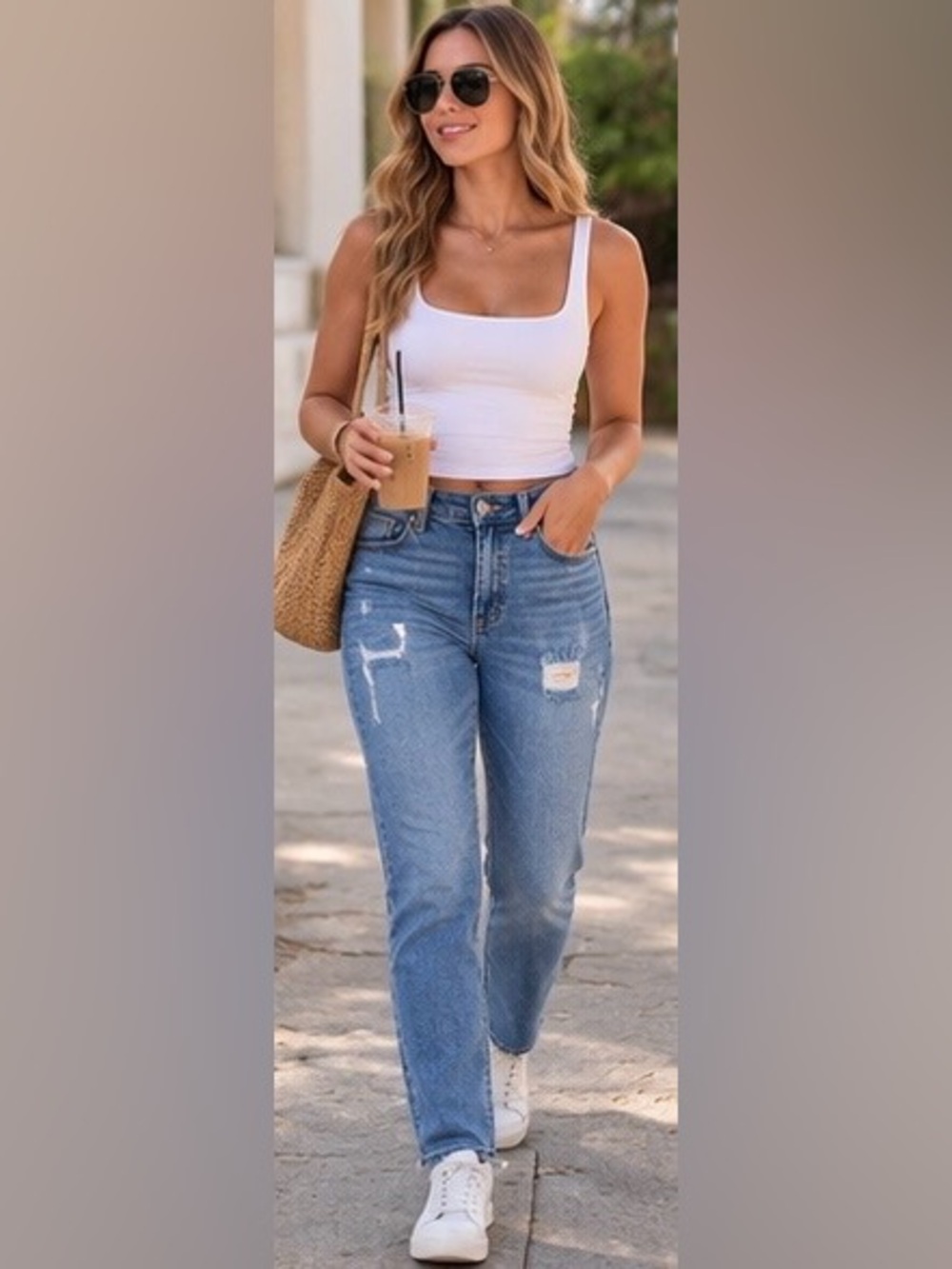 American Eagle Distressed Stretch Straight Leg Jeans Blue Size 0 Regular